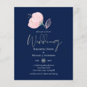 ネイビーモダンブルーピンクローズ金ゴールド結婚予算 (正面)