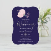 ネイビーモダンブルーピンクローズ金ゴールド結婚予算 (スタンド正面)