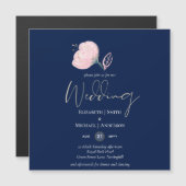 ネイビーモダンブルーピンクローズ金ゴールド結婚予算 (正面/裏面)