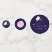 ネイビーモダンブルーピンクローズ金ゴールド結婚予算 コンフェッティ (正面)