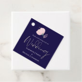 ネイビーモダンブルーピンクローズ金ゴールド結婚予算 フェイバータグ (インサイチュ)