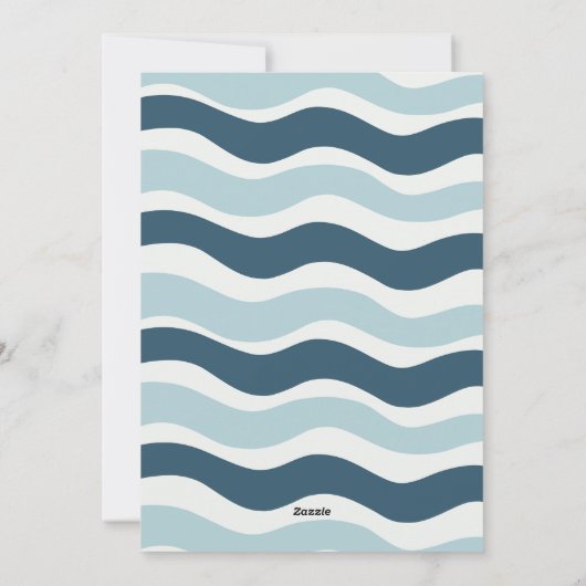 ネイビーモダンブルーピース愛ビーチクリスマス写真 シーズンカード (裏面)