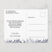 ネイビーモダンブルーフォトコラージメリークリスマス ポストカード (裏面)