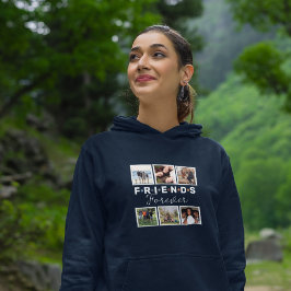 ネイビーモダンブルーフレンズForever Photo Collage パーカ