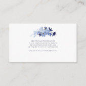 ネイビーモダンブルーフローラの結婚葉の詳細 エンクロージャーカード (裏面)