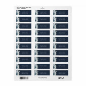 ネイビーモダンブルーフローラ結婚ズ差出人住所 ラベル (フルシート)