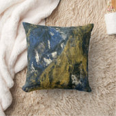 ネイビーモダンブルーブラック金ゴールド抽象芸術アート クッション (ブランケット)