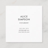 ネイビーモダンブルーブルゴーニュフローラ幾何学模様 スクエア名刺 (裏面)