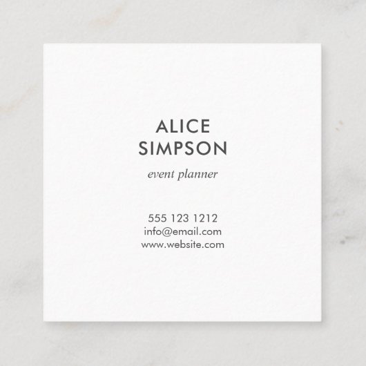 ネイビーモダンブルーブルゴーニュフローラ幾何学模様 スクエア名刺 (裏面)