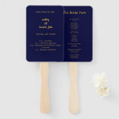 ネイビーモダンブループログラムハンドファン ハンドファン (正面&裏面)