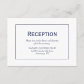 ネイビーモダンブルーホワイトウェディングレセプション エンクロージャーカード (正面)