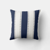 ネイビーモダンブルーホワイトグレー水玉模様ストライプズ | クッション (裏面)