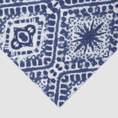 ネイビーモダンブルーホワイトジオメトリックろうけつ染めスター 薄葉紙 (詳細)