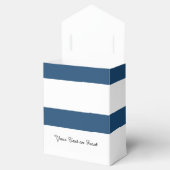 ネイビーモダンブルーホワイトストライプパターン フェイバーボックス (オープン)