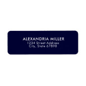 ネイビーモダンブルーホワイトタイポグラフィアドレス ラベル (正面)