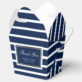 ネイビーモダンブルーホワイト金ゴールド結婚ズ・サンキュー フェイバーボックス (オープン)