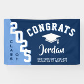 ネイビーモダンブルーホワイト2024卒業パーティー 横断幕 (横)