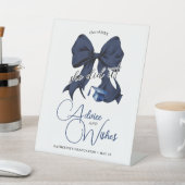 ネイビーモダンブルーボウ卒業アドバイス&ウィッシュ 台座サイン (インサイチュ)