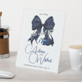 ネイビーモダンブルーボウ卒業アドバイス&ウィッシュ 台座サイン (インサイチュ)