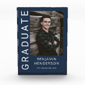 ネイビーモダンブルーボーイ卒業 フォトブロック (正面)