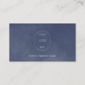 ネイビーモダンブルーミニマルのロゴソーシャルメディア 名刺 (裏面)