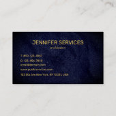 ネイビーモダンブルーミニマル砂質感 名刺 (裏面)