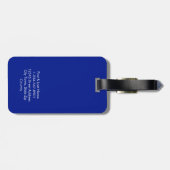 ネイビーモダンブルーモノグミニマルラムカスタム ラゲッジタグ (裏面横)