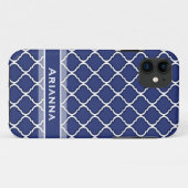 ネイビーモダンブルーモロッコトレリス Case-Mate iPhoneケース (裏面(横))