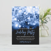 ネイビーモダンブルーライツホリディ企業のパーティー 招待状 (スタンド正面)