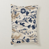 ネイビーモダンブルーワイルドフラワー アクセントクッション (正面(垂直))