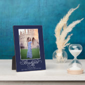 ネイビーモダンブルー卒業写真記念 フォトプラーク (側面)