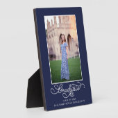 ネイビーモダンブルー卒業写真記念 フォトプラーク (側面)