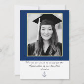 ネイビーモダンブルー卒業 案内状 (裏面)