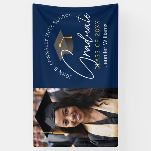 ネイビーモダンブルー大学院写真修士会 横断幕 (縦)