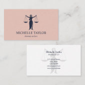 ネイビーモダンブルー赤面ピンク弁護士弁護士 名刺 (正面/裏面)