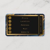 ネイビーモダンブルー金ゴールドマーブルコレクション 名刺 (裏面)