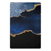 ネイビーモダンブルー金ゴールド大理石グリッター事務所 ミニクリップボード (裏面)