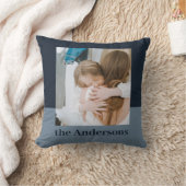 ネイビーモダンブルー|写真 |ファミリーギフト装飾用クッション クッション (ブランケット)
