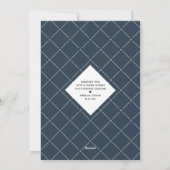 ネイビーモダンホワイトスクエレガントリットクリスマスフォト シーズンカード (裏面)