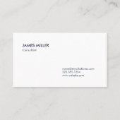 ネイビーモダンホワイトバッファロープレイドパターンモノグラム 名刺 (裏面)