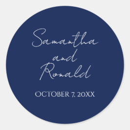 ネイビーモダンホワイトミニマル結婚リスト ラウンドシール