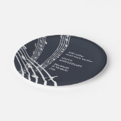 ネイビーモダンホワイト甘い音楽ハッピーアニバーサリー ペーパープレート (アングル)