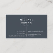 ネイビーモダンメタリック鍵実在エテート 名刺 (裏面)