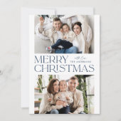 ネイビーモダンメリークリスマス2写真 シーズンカード (正面)