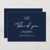 ネイビーモダンレタリング事業サンキューカード サンキューカード (正面/裏面)