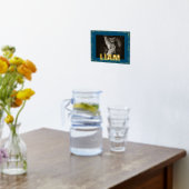 ネイビーモダン文字はっきりした金ゴールドスペックルフレームフォト 箔ポスター (レイダウン (キッチン))