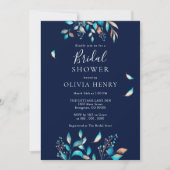 ネイビーモダン素朴ブライダルシャワー 招待状 (正面)