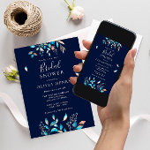 ネイビーモダン素朴ブライダルシャワー 招待状
