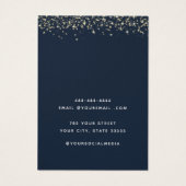 ネイビーモダン赤面フローライヤリング表示カード (裏面)