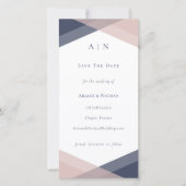 ネイビーモダン赤面日付の結婚保存 セーブザデート (正面)